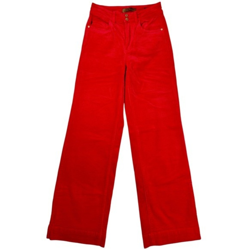 Judy Blue Red Wide Leg Corduroy Pants High Waist JB88905 C Size 1/25